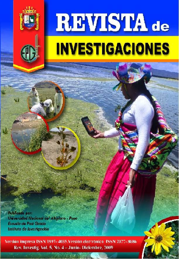 					Ver Vol. 5 Núm. 4 (2009): Revista de Investigaciones
				