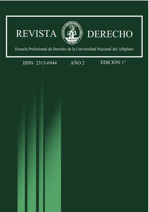 					Ver Vol. 4 Núm. 1 (2019): Revista de Derecho de la Universidad Nacional del Altiplano de Puno
				